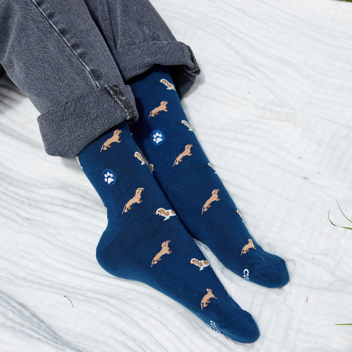 Navy Dogs Cotton Socks-Socks That Save Dogs