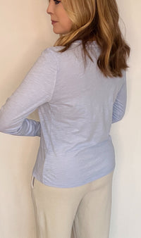 Basic Cotton Long Sleeve Tee-Blue