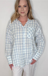 Seaside Check Button Down-Blue/White-Final Sale