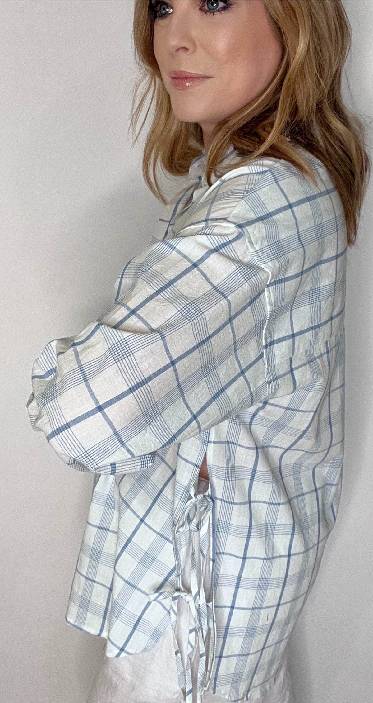 Seaside Check Button Down-Blue/White-Final Sale