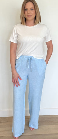 Seabreeze Pants-Blue Microstripe