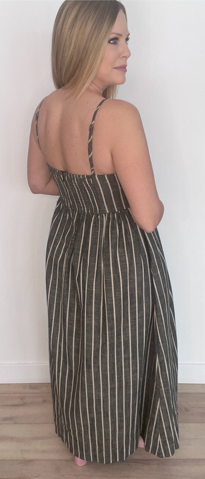 linen dress macy's Macy Blend Maxi Dress-Charcoal/Beige – Cambria Boutique Desigual Black Cotton Jersey Slit pockets at hips null Size:Queen