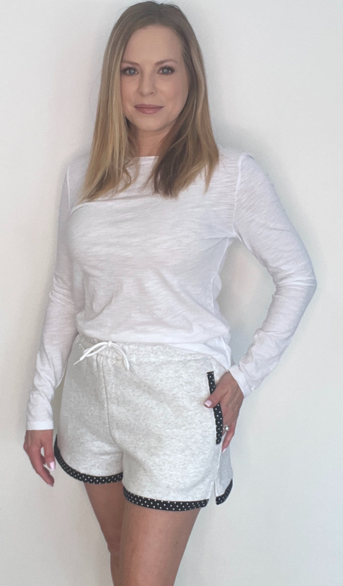 Polka Sweatshorts-Grey/Navy