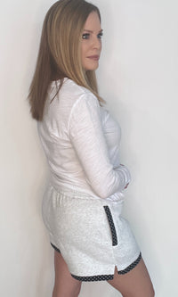 Polka Sweatshorts-Grey/Navy