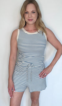 Lexi Shorts Set-Ivory/Blue