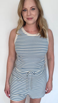 Lexi Shorts Set-Ivory/Blue
