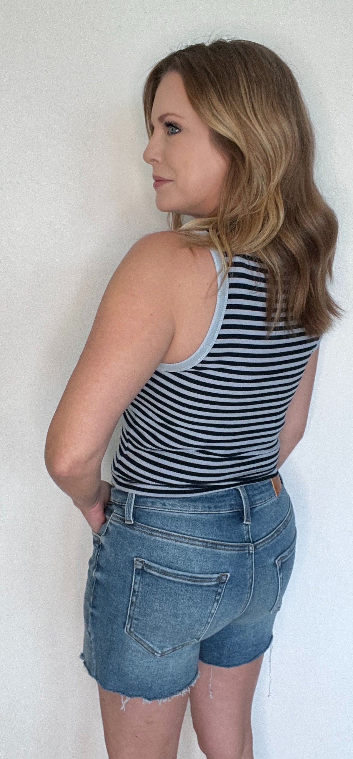 Boyfriend Denim Shorts-Medium Wash