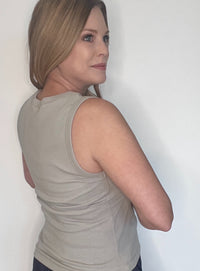 Avina Cotton Tank-Taupe