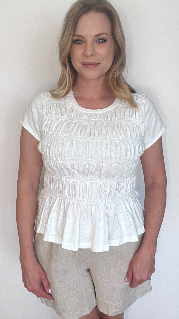 RESTOCKED-Parisian Cotton Top-White