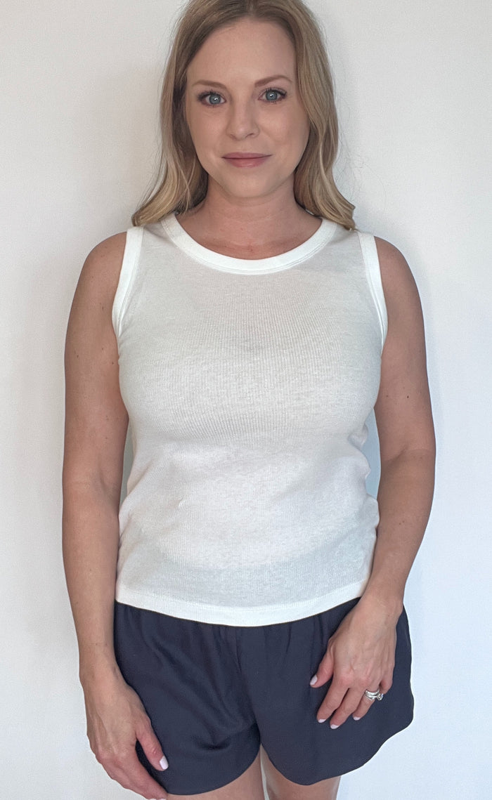 Avina Cotton Tank-White