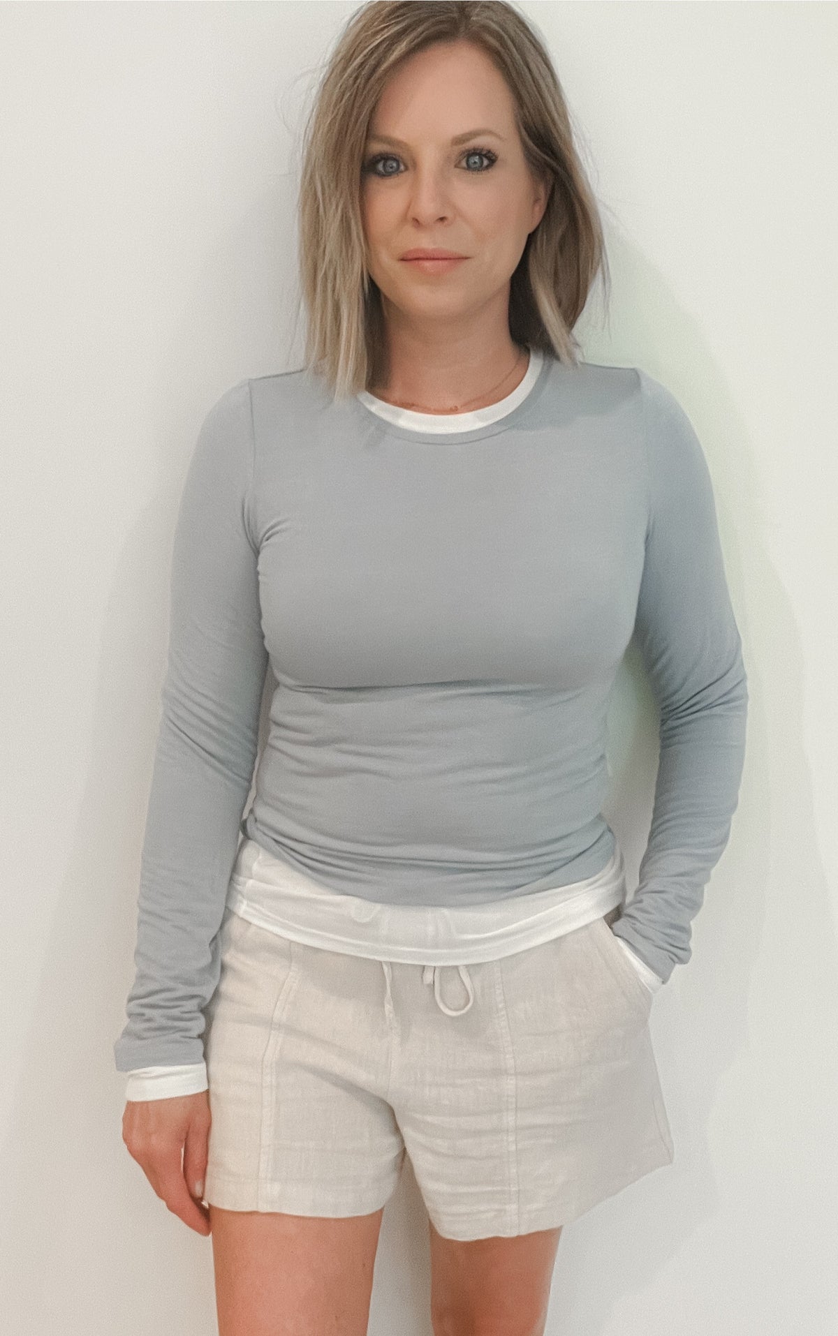 Sky Layered Top-Sky Blue-Final Sale