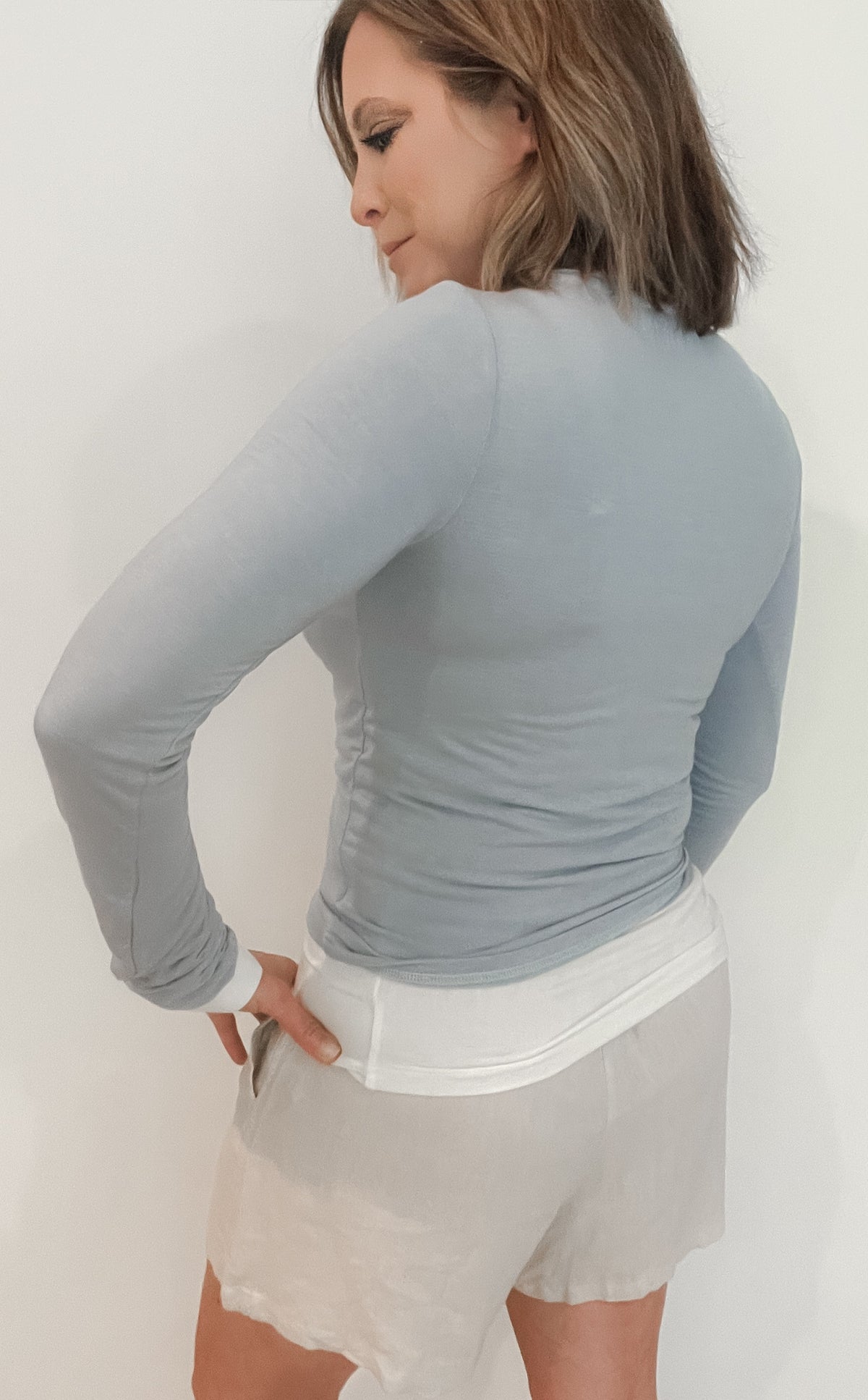 Sky Layered Top-Sky Blue-Final Sale