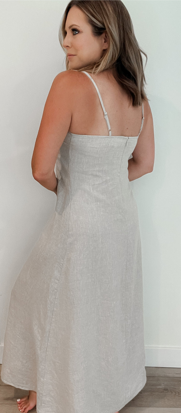 Pebble Beach Linen Maxi Dress