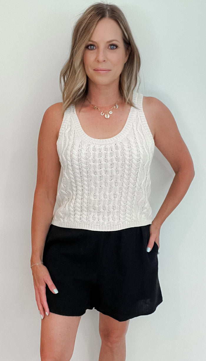 Summertime Linen Shorts-Black