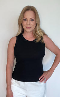 Avina Cotton Tank-Black