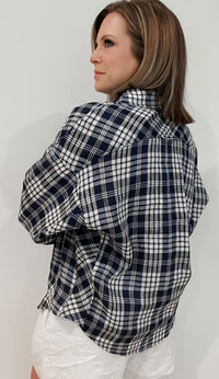 Plaid Days Linen Top-Final Sale