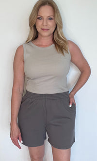 Sunday Cotton Shorts-Charcoal