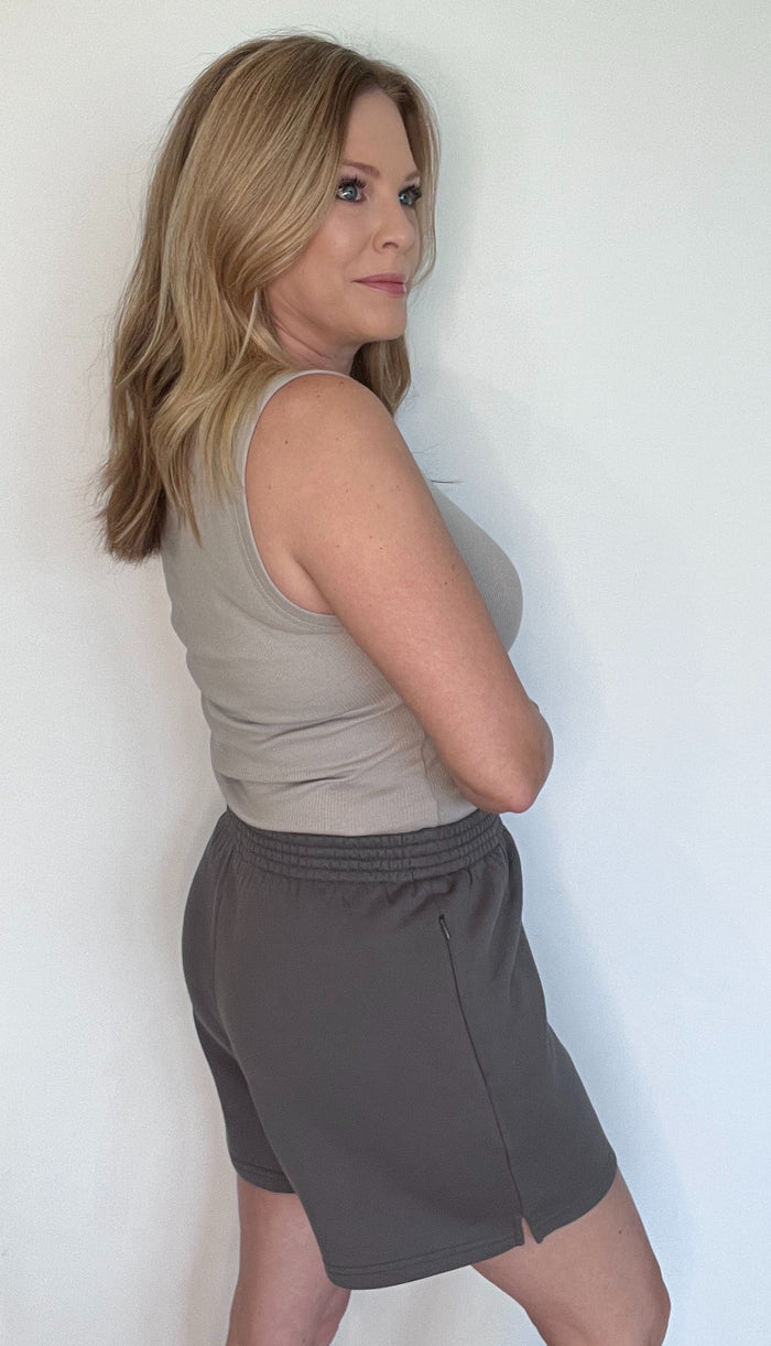 Sunday Cotton Shorts-Charcoal