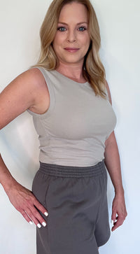 Sunday Cotton Shorts-Charcoal
