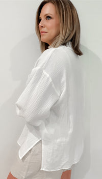 Beach Walk Cotton Top-White-Final Sale