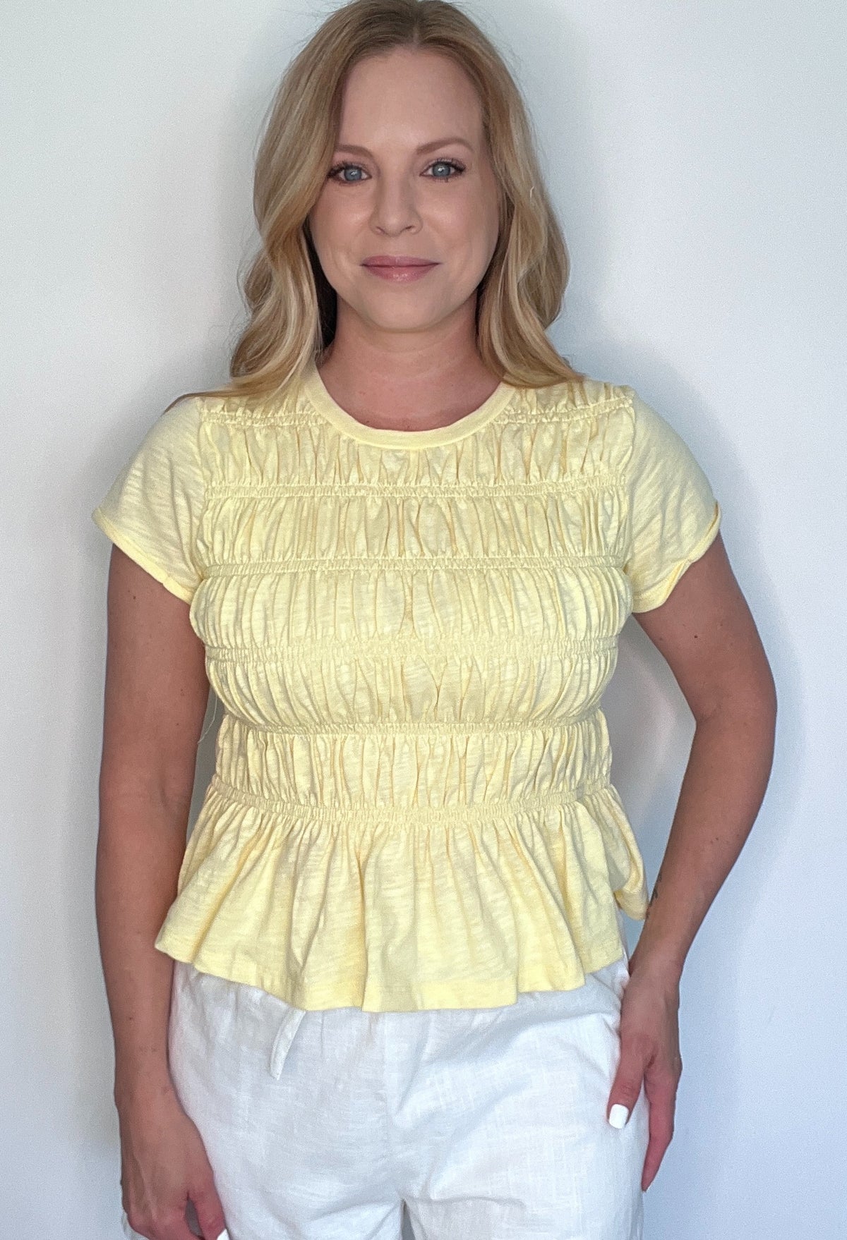 Parisian Cotton Top-Yellow-Final Sale