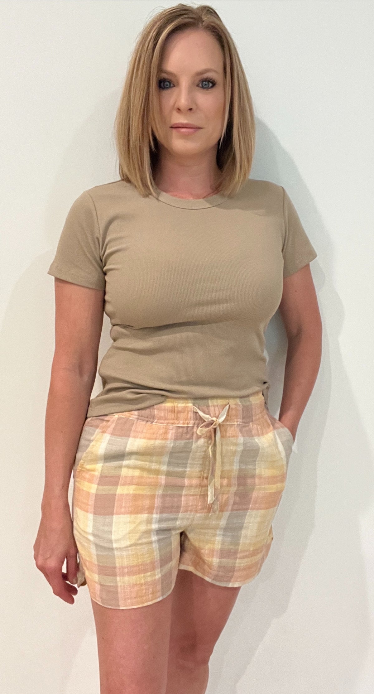Pearl Shorts-Yellow Plaid-Final Sale