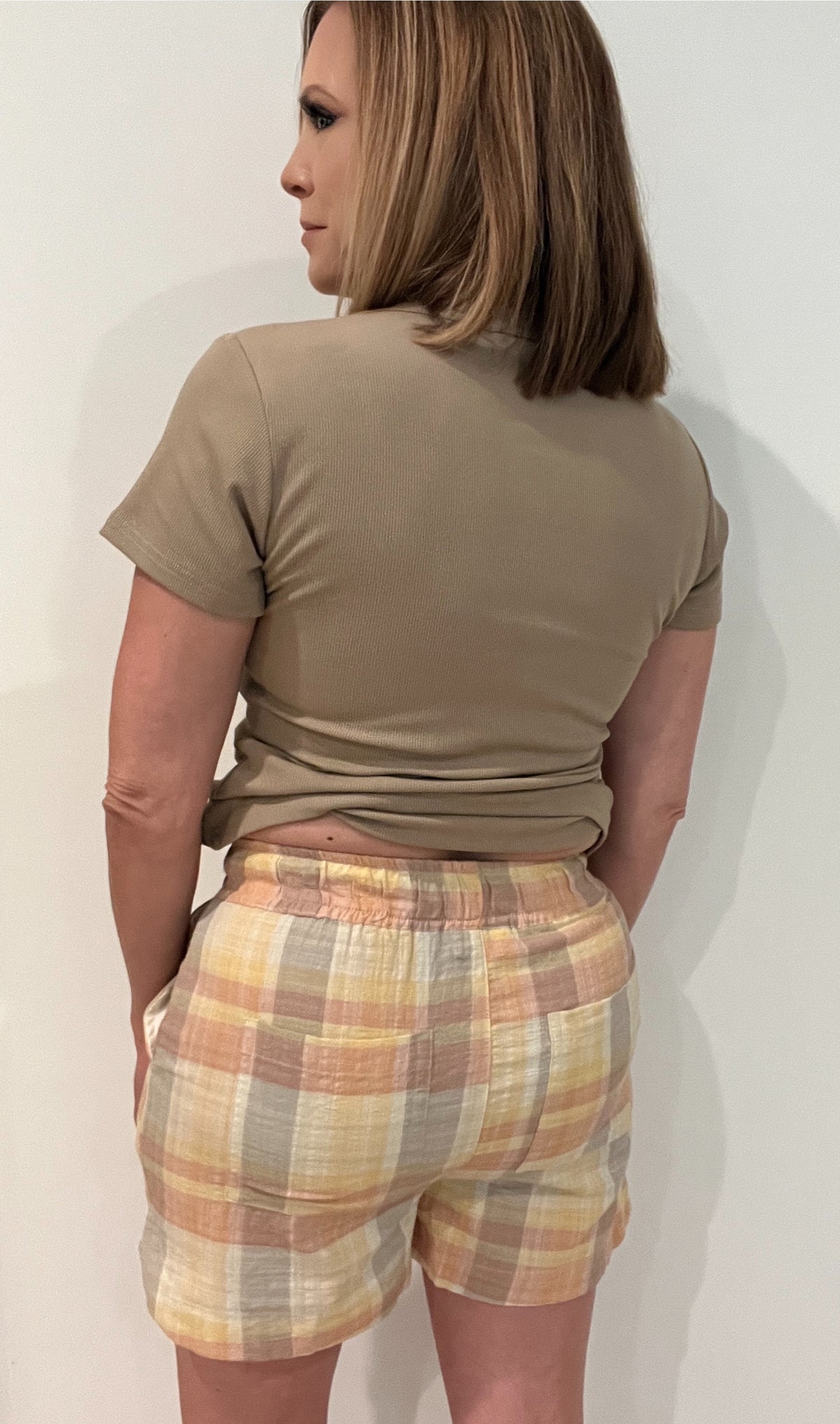 Pearl Shorts-Yellow Plaid-Final Sale