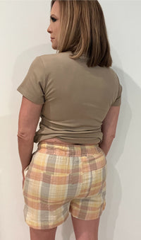 Pearl Shorts-Yellow Plaid-Final Sale