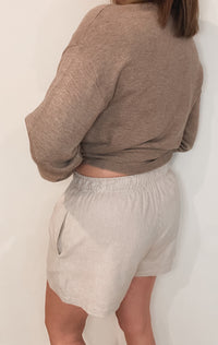 Coastline Stripe Shorts-Beige