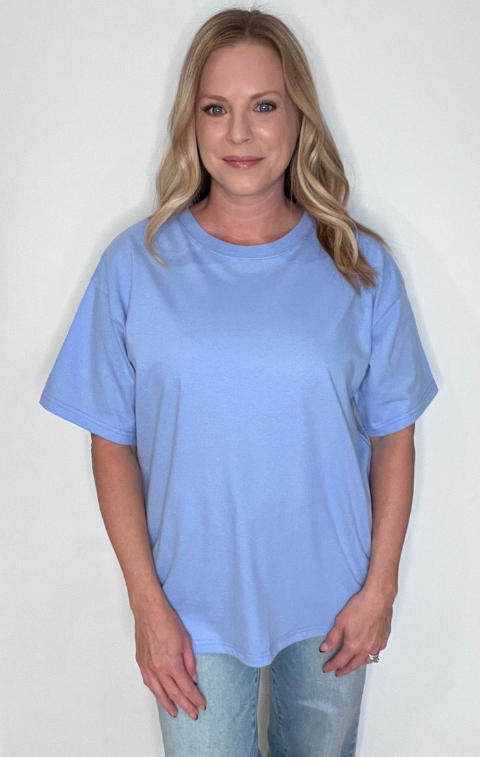 The Everyday Oversized Tee-Periwinkle