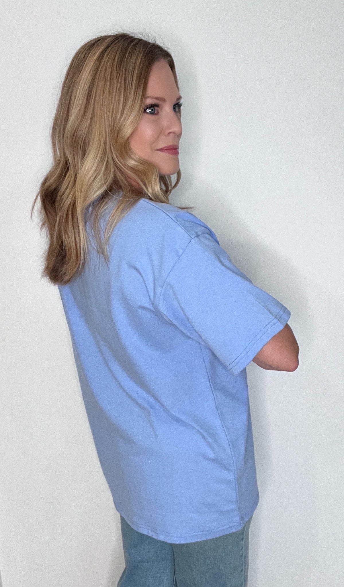 The Everyday Oversized Tee-Periwinkle