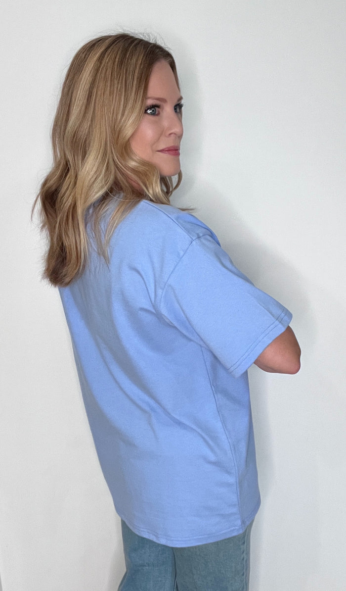 The Everyday Oversized Tee-Periwinkle