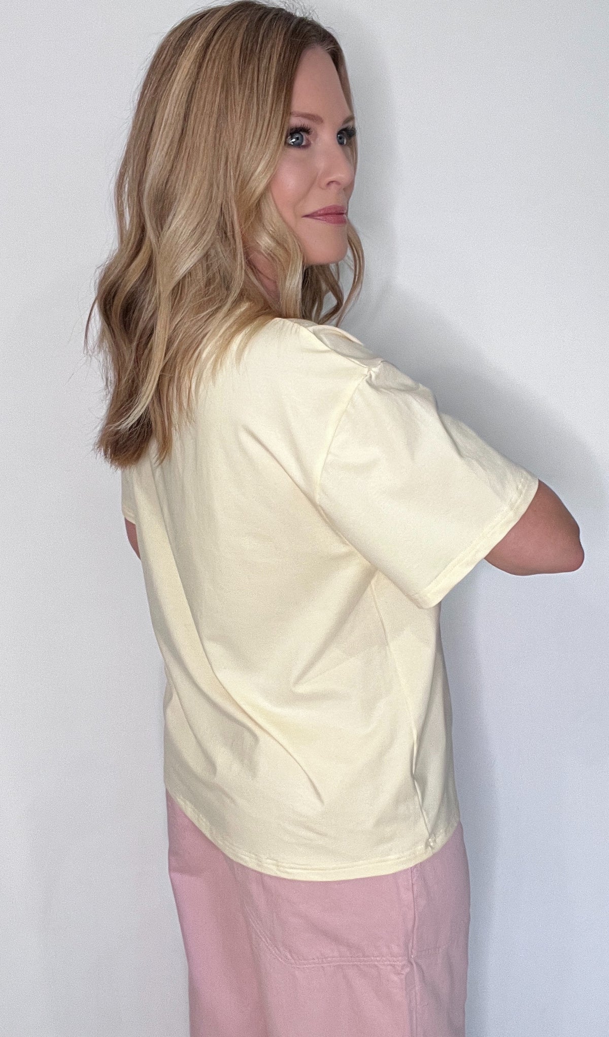 Papaya Graphic Tee-Butter Yellow
