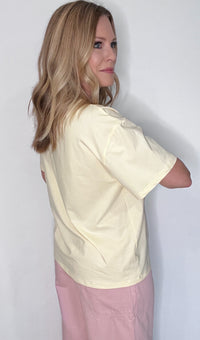 Papaya Graphic Tee-Butter Yellow