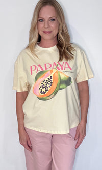 Papaya Graphic Tee-Butter Yellow