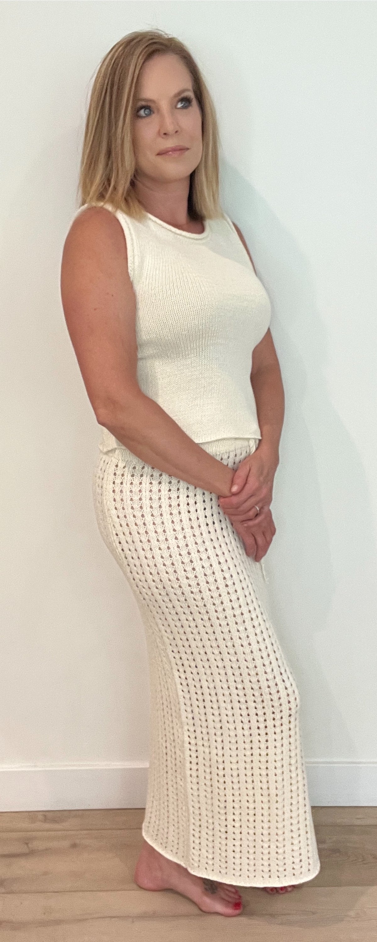 Cove Knit Skirt-Cream-Final Sale