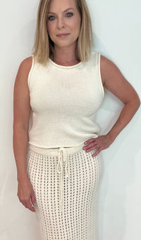 Cove Knit Tank-Cream