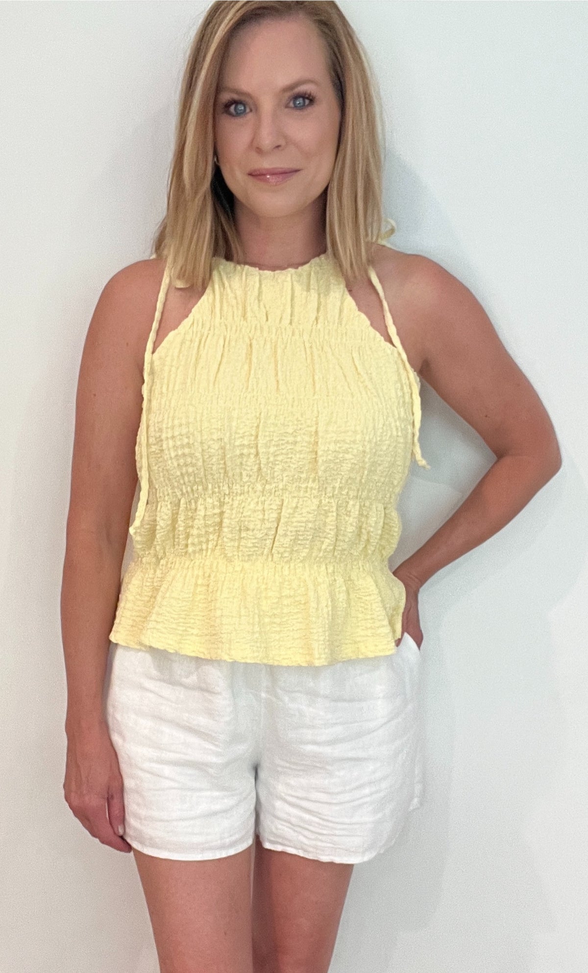 Sunny Days Halter Top-Creamy Yellow-Final Sale