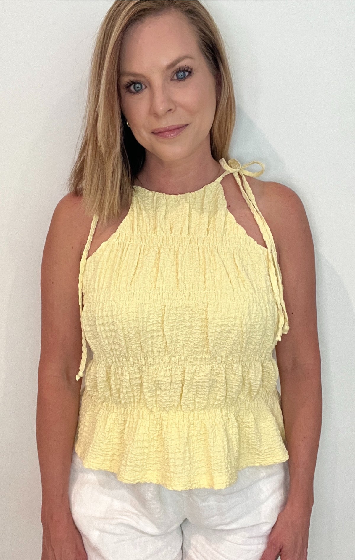 Sunny Days Halter Top-Creamy Yellow-Final Sale