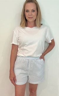 Marina Shorts-Teal/White-Final Sale