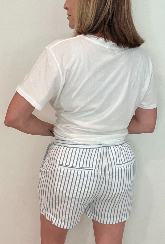 Marina Shorts-Teal/White-Final Sale