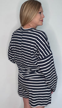 Sailor Cotton Tee-Navy/White