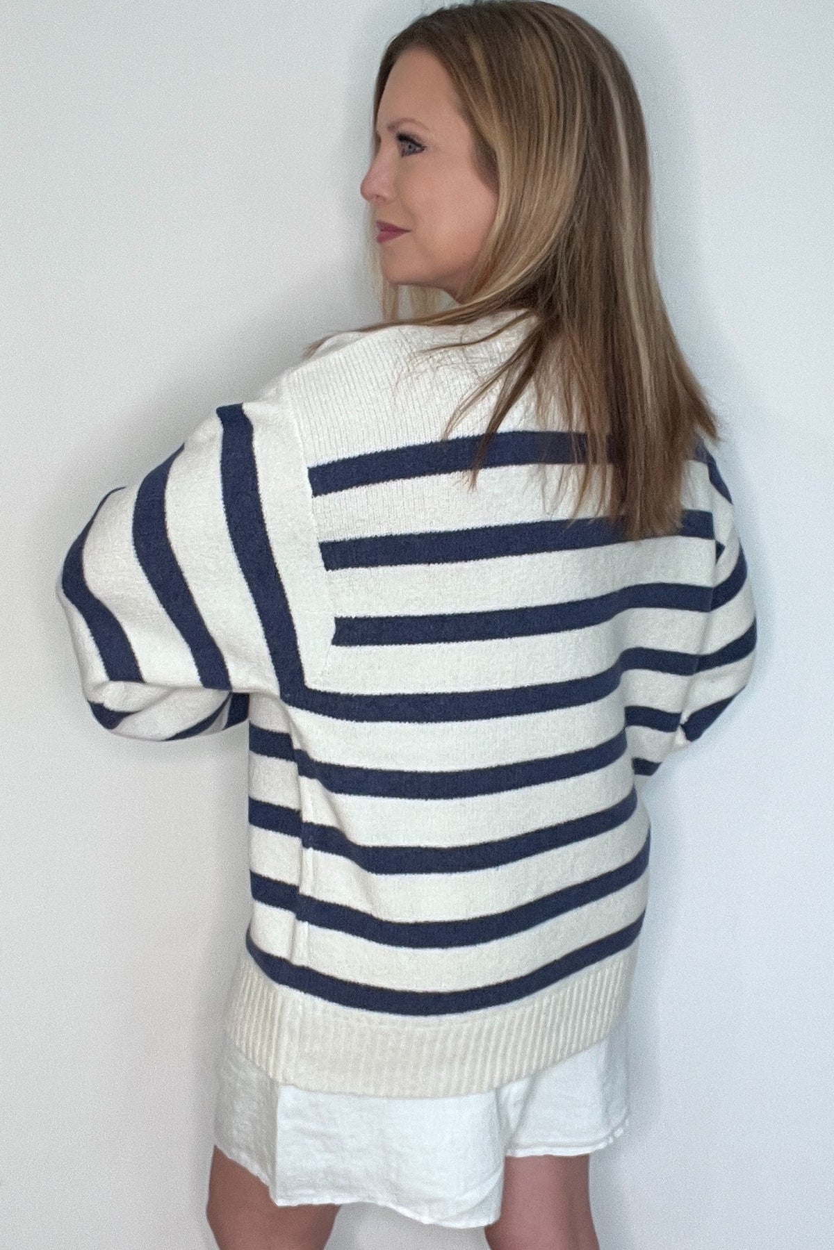 Nordic Coast Sweater-Ivory/Blue
