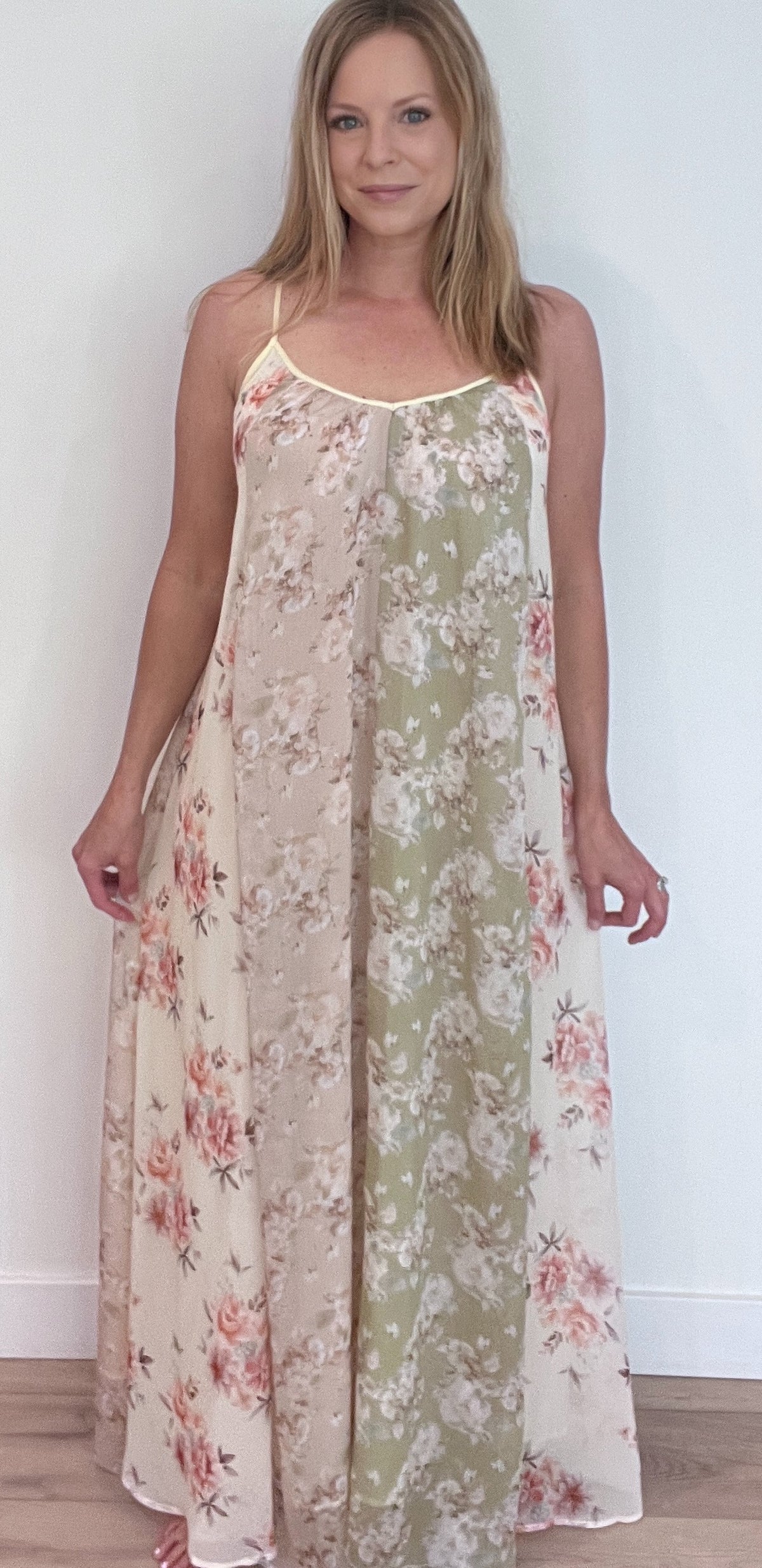 Garden Party Maxi Dress-Cream Multi