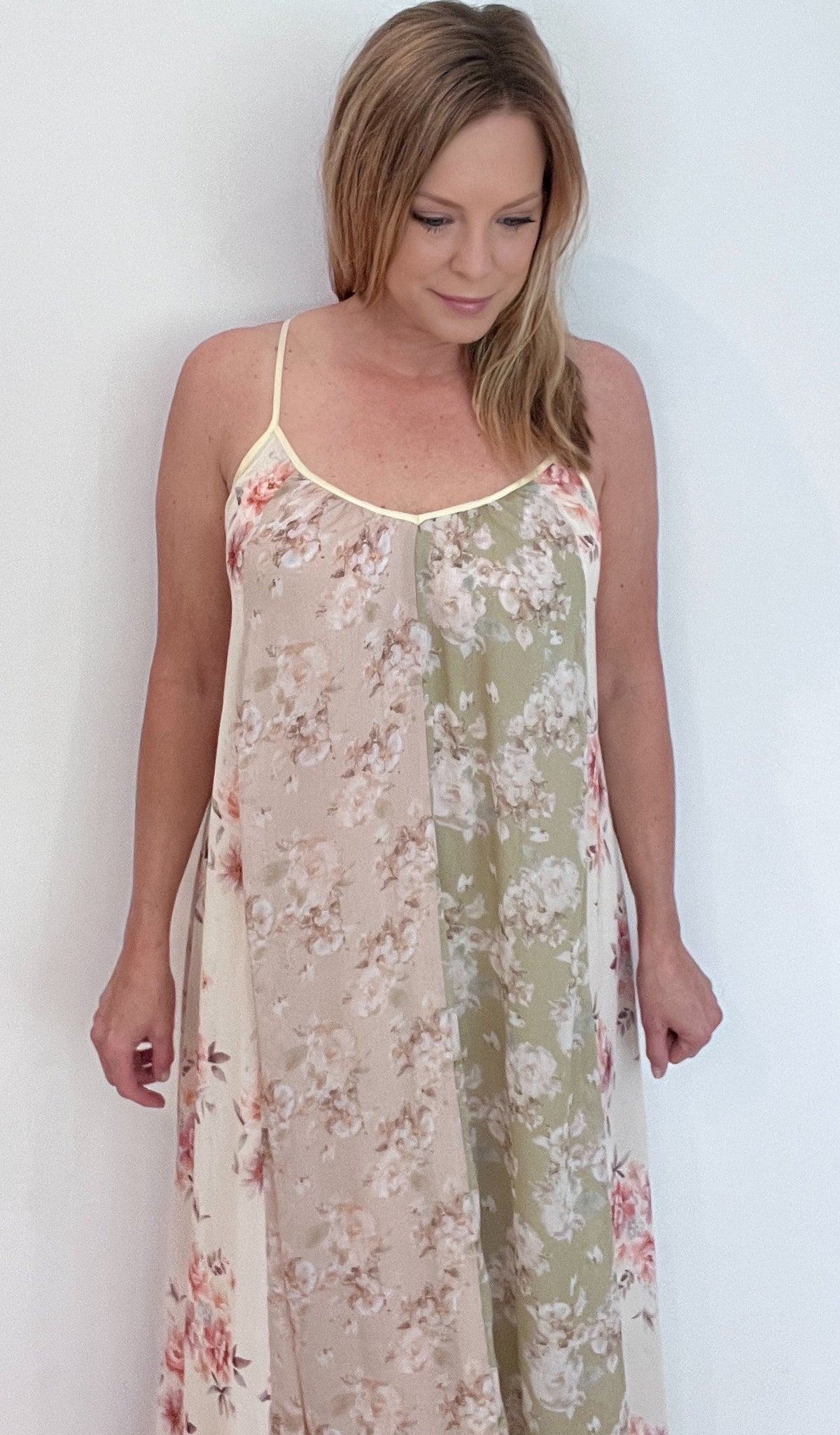 Garden Party Maxi Dress-Cream Multi