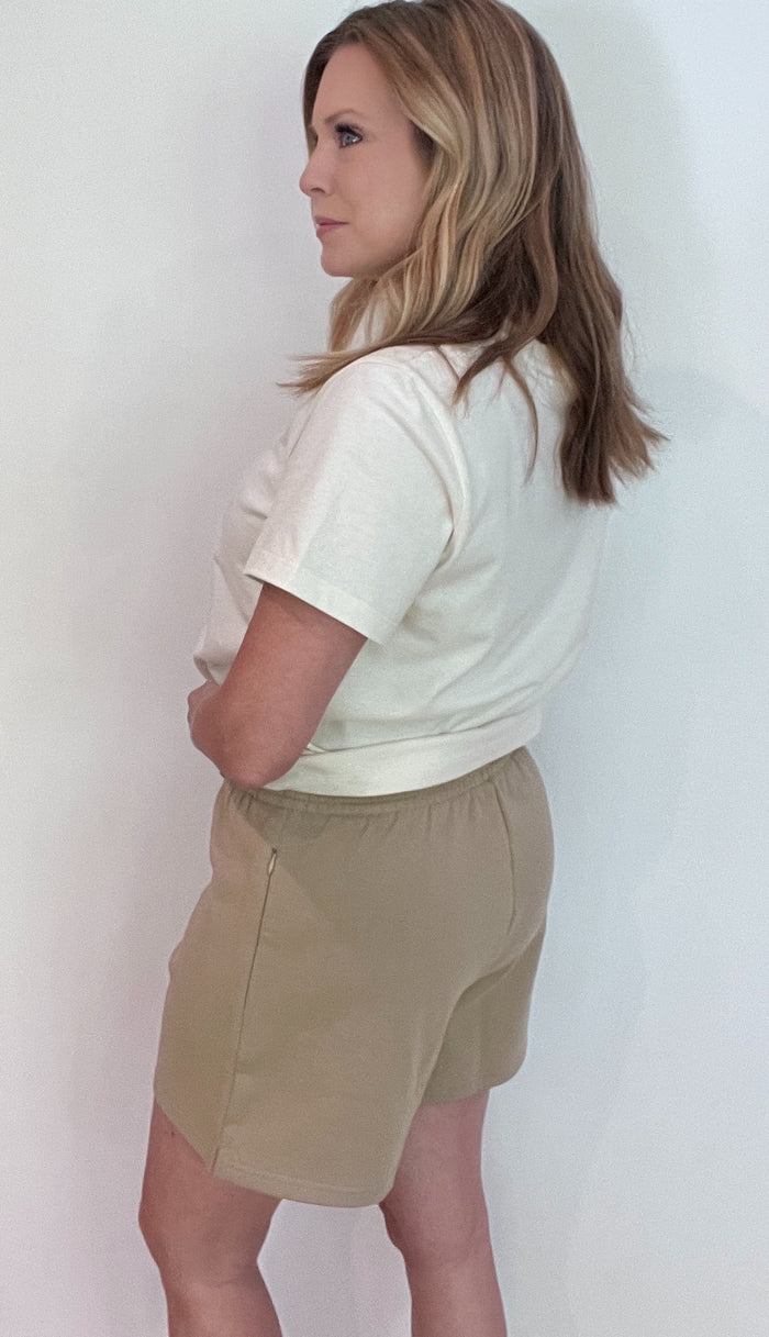 Sunday Cotton Shorts-Taupe
