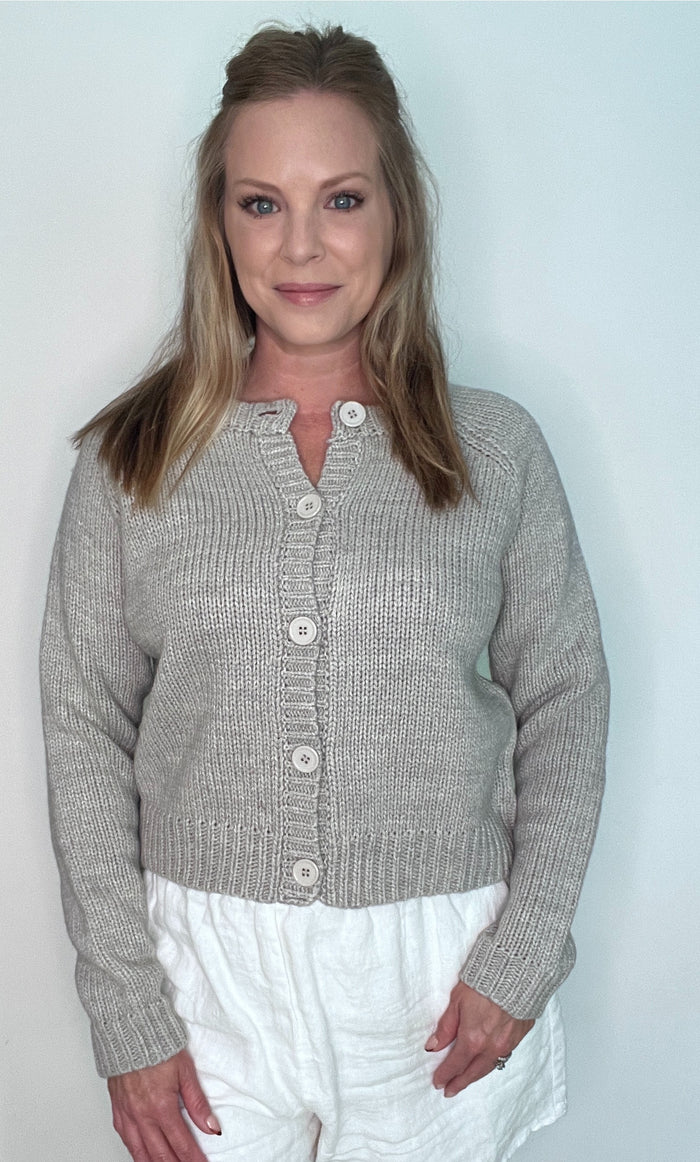 USA Flag Cardigan-Grey