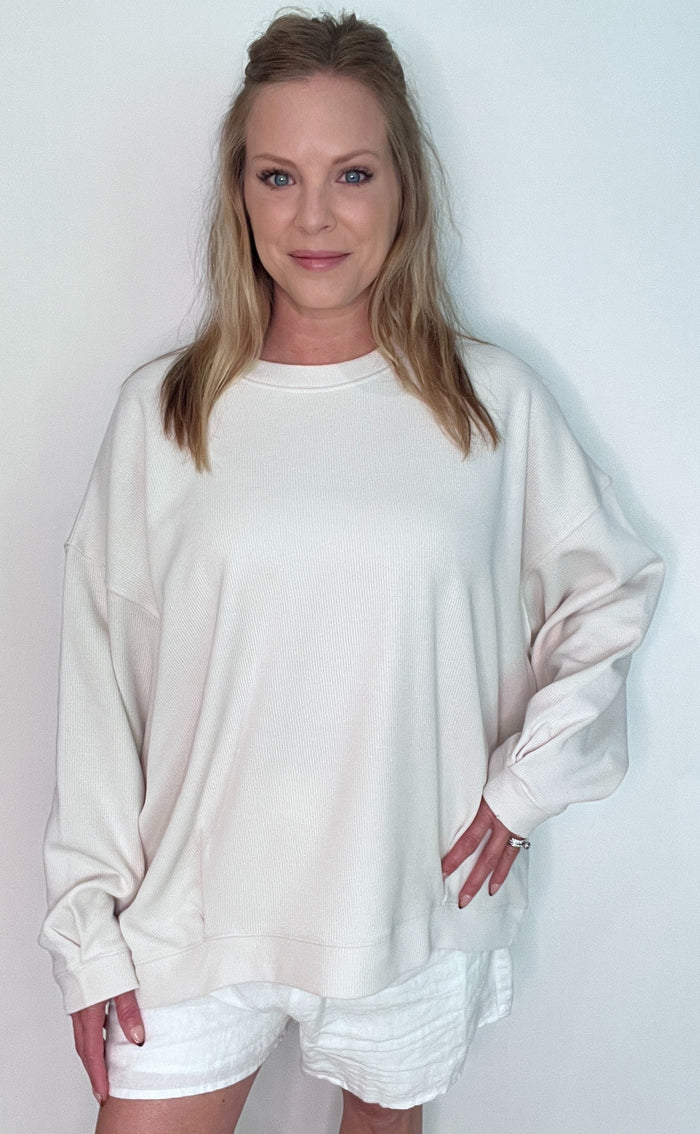 Holland Ribbed Pullover-Clay