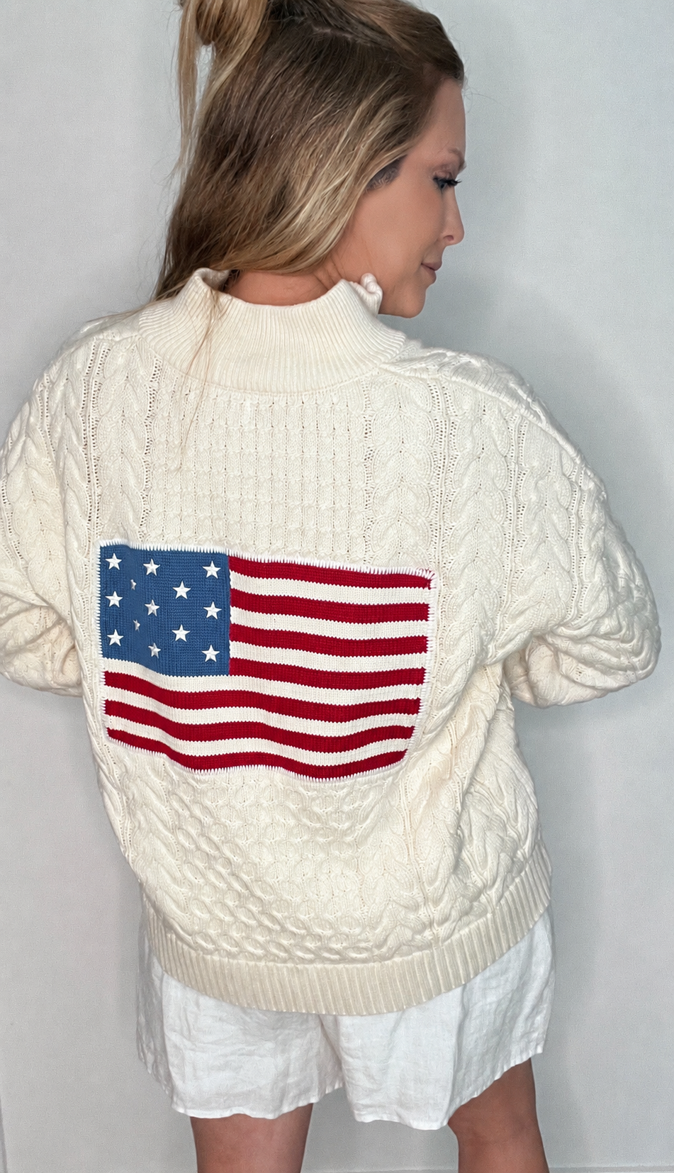 American Cable Sweater-Ivory