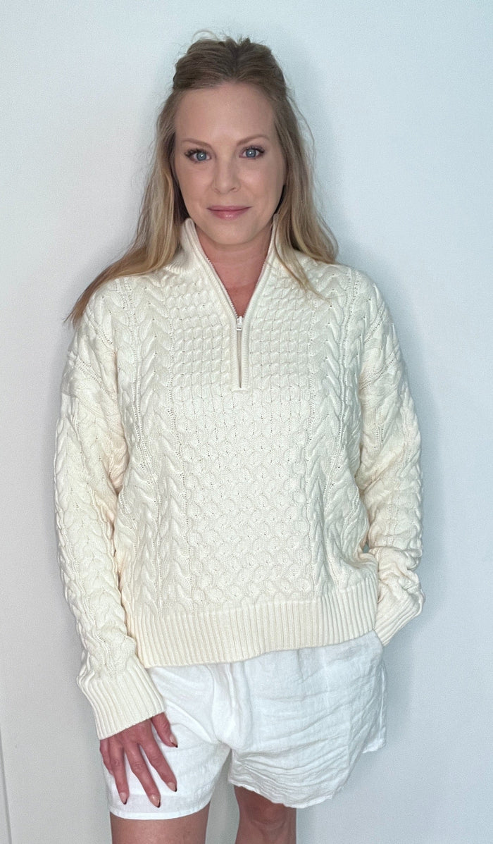 American Cable Sweater-Ivory